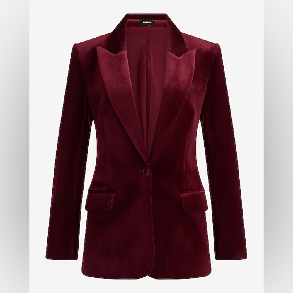 NWT Express Velvet One-Button Corduroy Blazer Women’s Size L - Picture 4 of 5